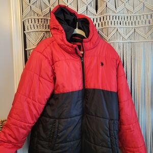 Red and Black Puffer Jacket